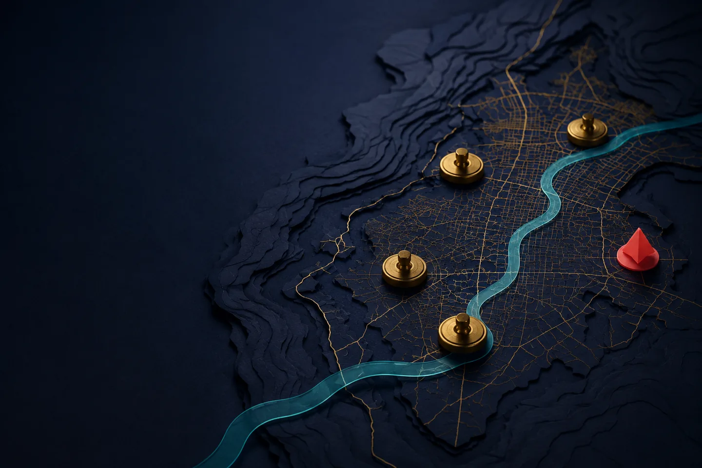 Mapa conceptual de Ciudad de México con rutas de decisión